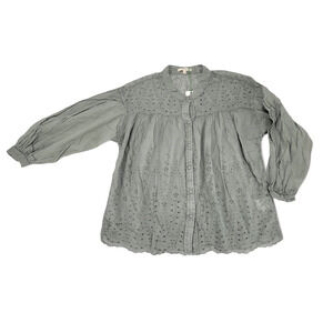 American Eagle AE77‎ Embroidered Eyelet Boho Blouse XS Cottagecore 100% Cotton